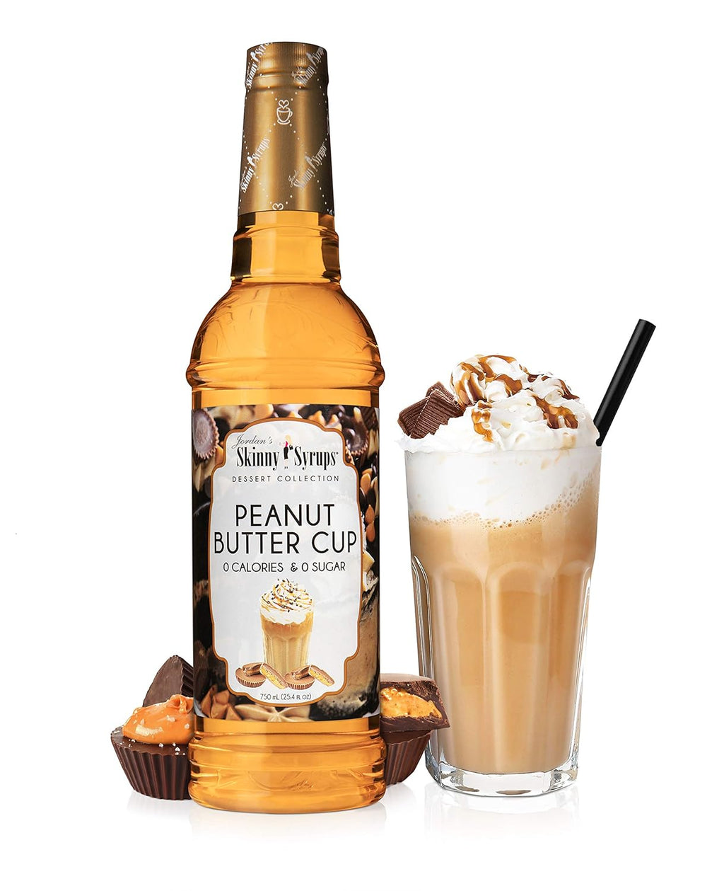 Sugar Free Coffee Syrups, Salted Caramel and Peanut Butter Cup Flavors, Zero Calorie, Gluten Free, 2 Pack Y860253