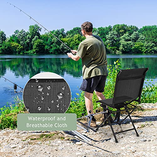 360 Degree Swivel Hunting Blind Chair with Carry Handle, 330 lbs Capacity, Waterproof, Silent Folding Chair with Armrest Q1127