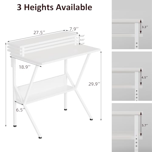 Small Desk with Adjustable Monitor Stand, Grey C253