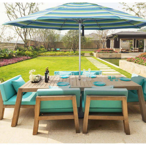 9 Ft Fiberglass Market Umbrella Navy Blue P941247