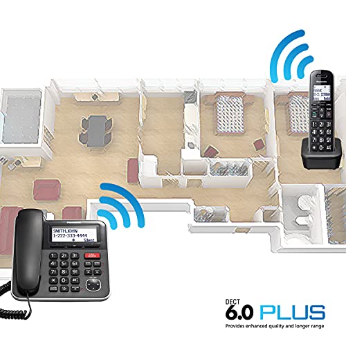 2 Handset Corded/Cordless Phone System with Answering Machine P9564