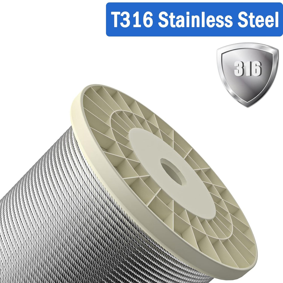 1/8 T316 Stainless Steel Cable 500 FT N13475