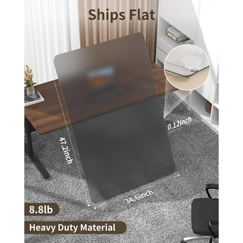 Grey PC Chair Mat for High Pile Carpet & Hardwood Floor N49705