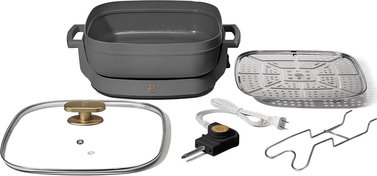 5-in-1 Electric Expandable Skillet, Oyster Gray, Up to 7 QT Q95521