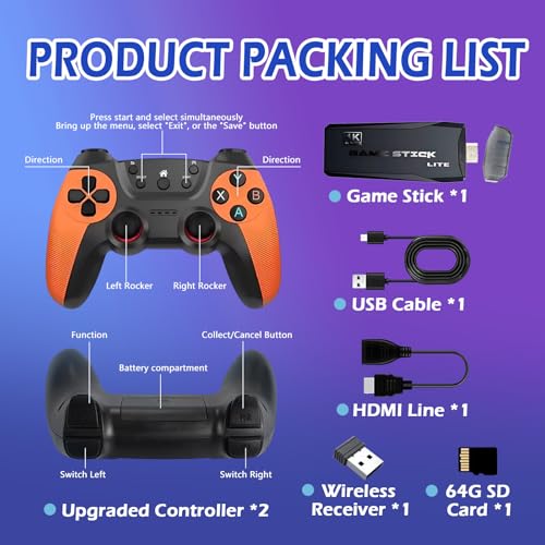 Retro Gaming Console with 20,000+ Games and 2.4G Wireless Controllers O507522