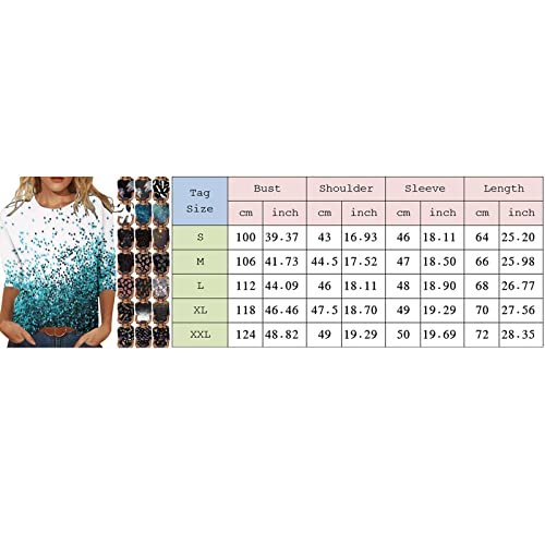 Summer Outfits for Women Casual Fashion Printing Crew Neck Three Quarter Sleeve V80139