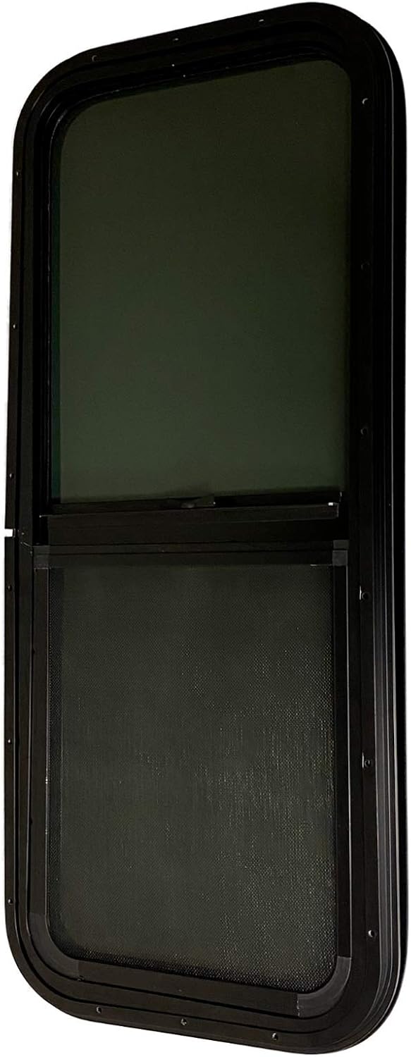 RV Window with Screen and Clamp Ring Q8041