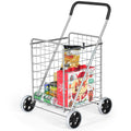 Folding Shopping Cart Utility Trolley Black U73697