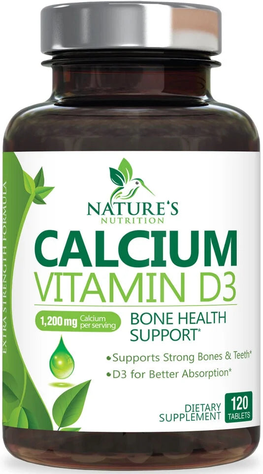 1200mg Calcium with Vitamin D3 Supplement 120 Capsules S798
