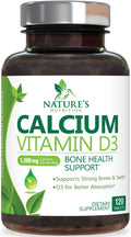 1200mg Calcium with Vitamin D3 Supplement 120 Capsules S798