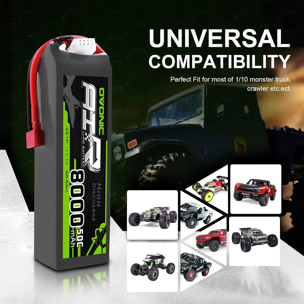 3s 8000mAh 11.1V Lipo Battery 2 Packs E89983