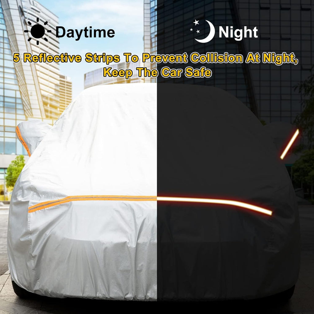Waterproof All Weather Car Cover with Zipper Door & Storage Bag L91429
