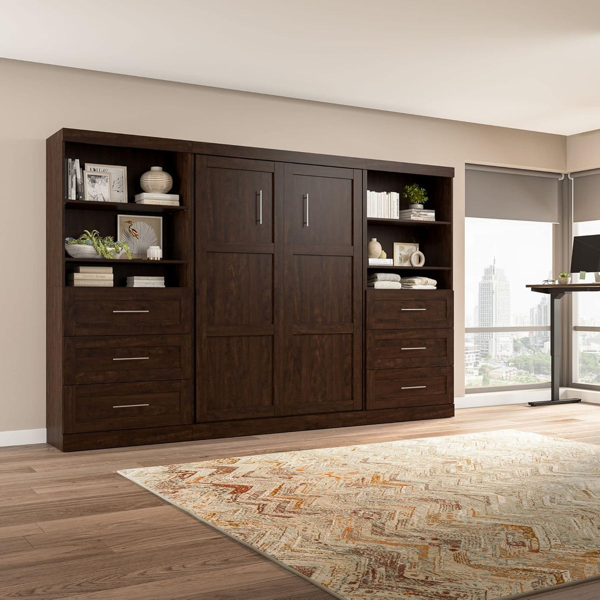 Chocolate Full Wall Bed Z71545