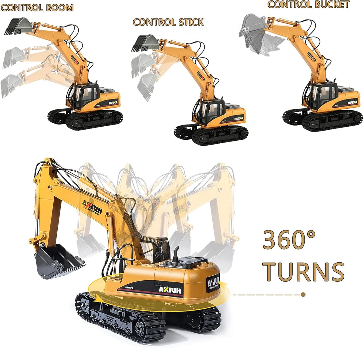 Remote Control Excavator Toy 1/14 Scale 15 Channel RC Excavator A828