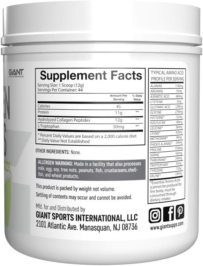 Collagen Peptide Powder Hydrolyzed Amino Acids 1 LB C837