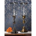 Antique Brass Hurricane with Lucite Stem B548