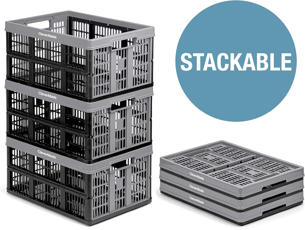 3PK 45L Collapsible Plastic Storage Bins J588189