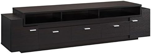84 Modern TV Stand Entertainment Media Console with Storage Shelves in Cappuccino K31497
