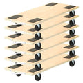 6 Pack 23 x 12 Rectangle Wood Platform Dolly 450-lb Load Rating M1170