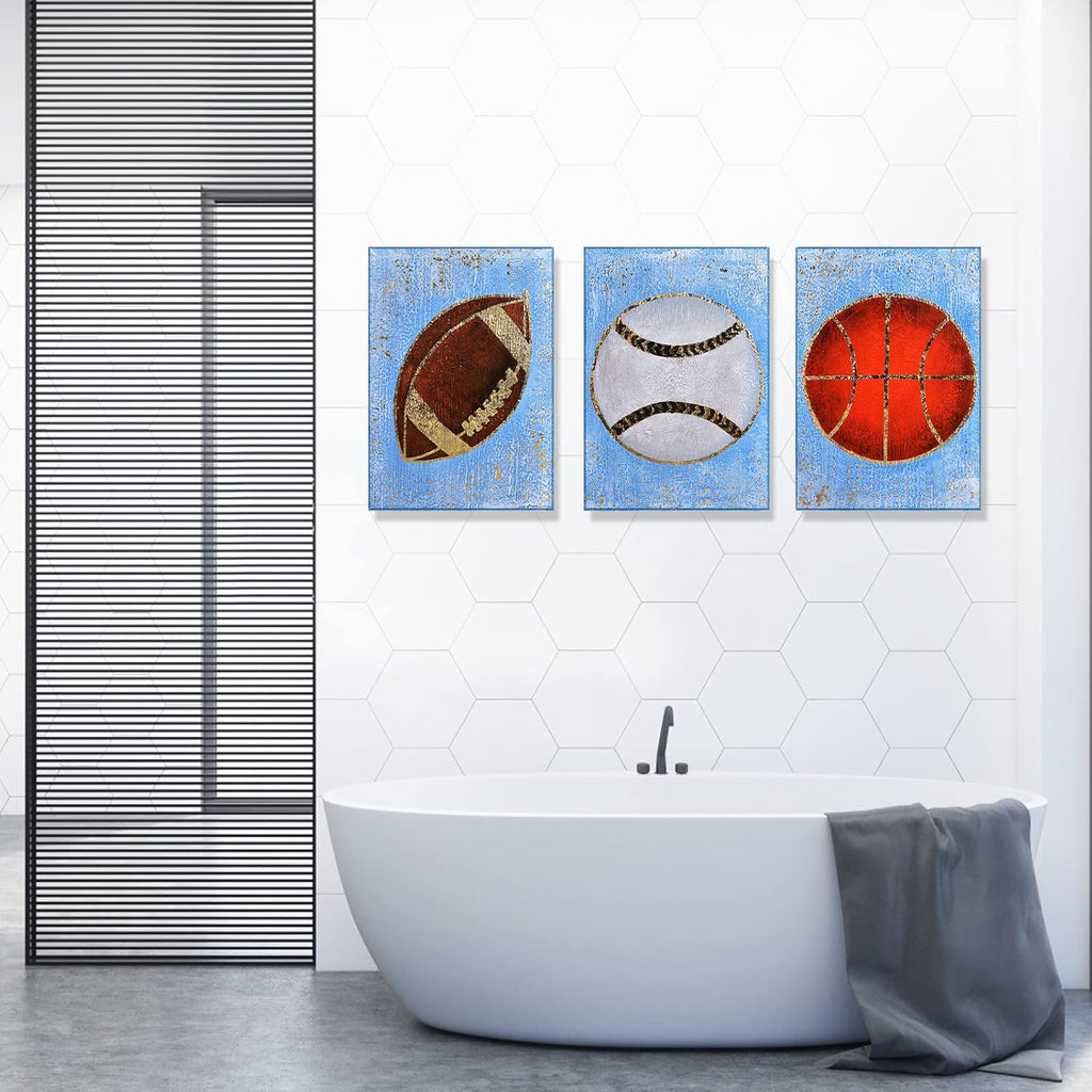 Hand Painted Canvas Wall Art 12”x16” 3 Pieces D43065