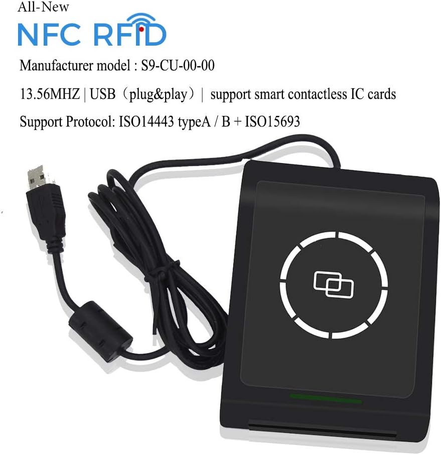 NFC RFID Reader Writer with 2pcs MF1 Cards and 2pcs I-Code 2 Cards W101