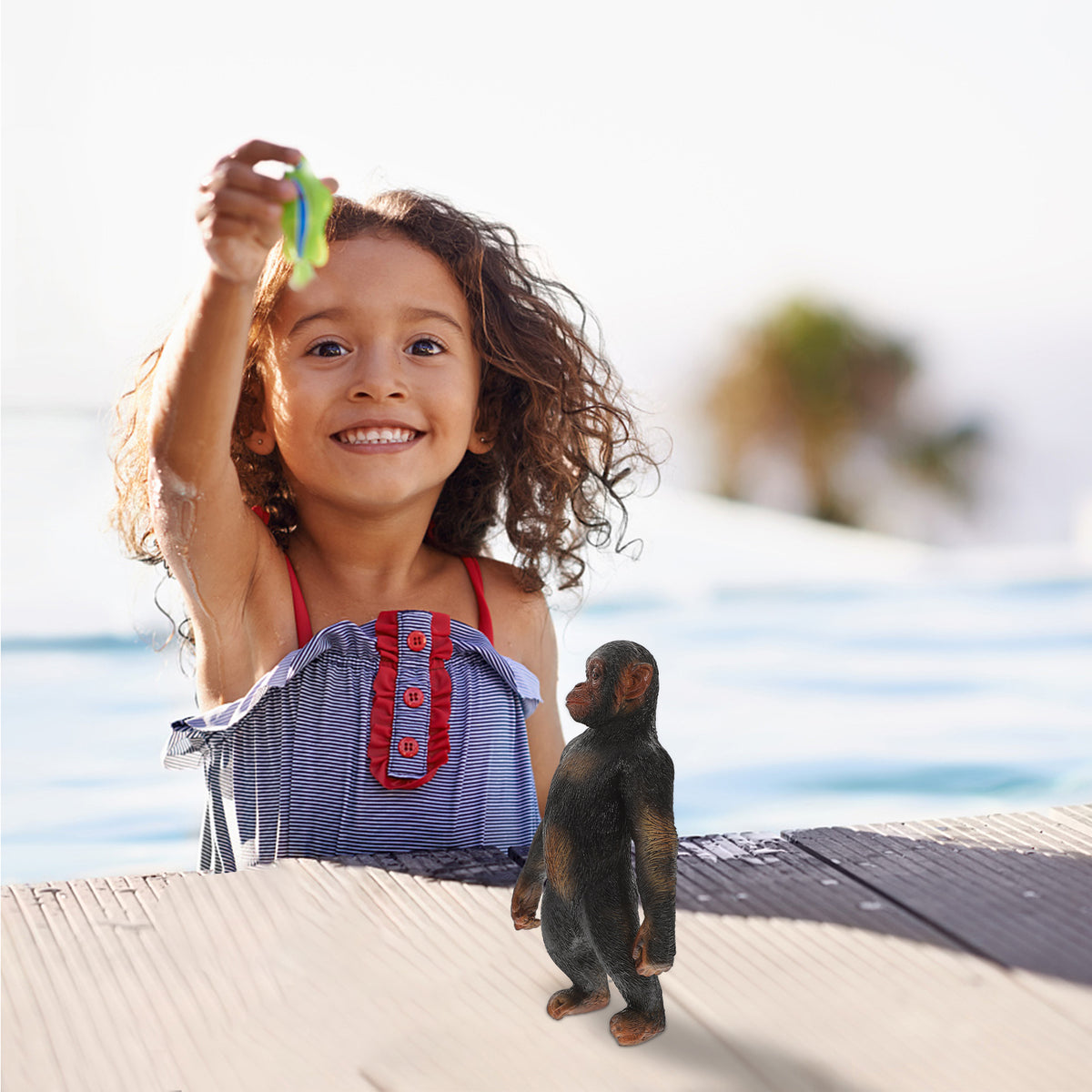 Chimpanzee Animal Statue Desktop Decor Mini Gorilla Decoration E75955