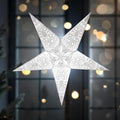24 Inch White 3D 5-Point Paper Star Lantern E689571