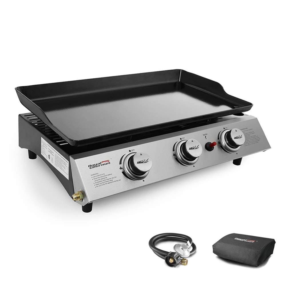 Portable 3-Burner Propane Gas Grill Griddle D284795