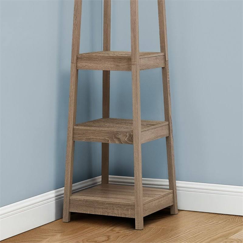 Corner Coat Rack with 3 Shelves N542