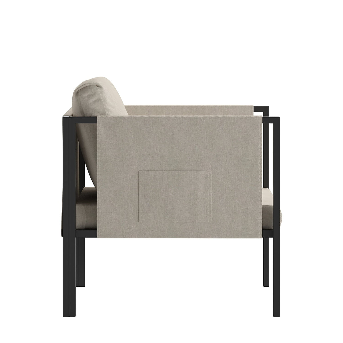 Light Gray Steel Patio Lounge Chair D1322