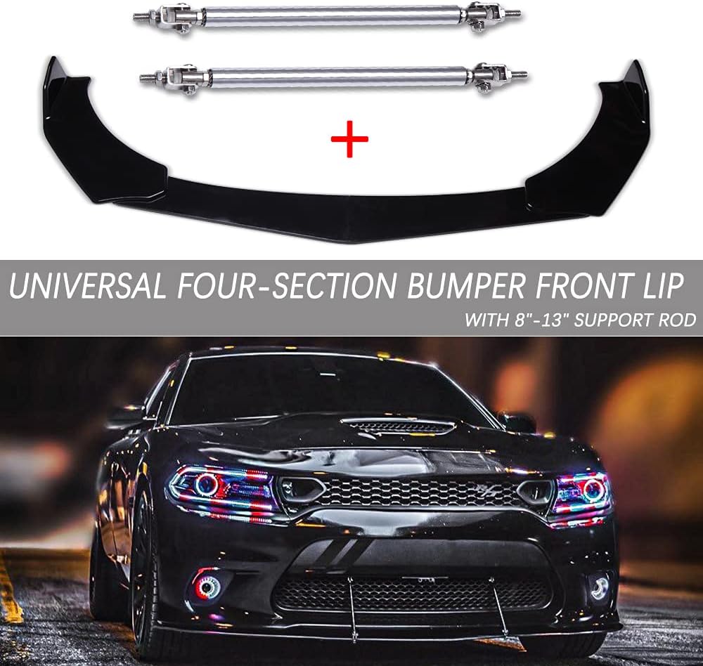 Red Adjustable Front Bumper Splitter Rods Pack of 2 S746145