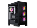 Black Dual USB3.0 and Type C Tempered Glass ATX Mid Tower Gaming Computer Case with 4 x 120mm ARGB Fans A11403