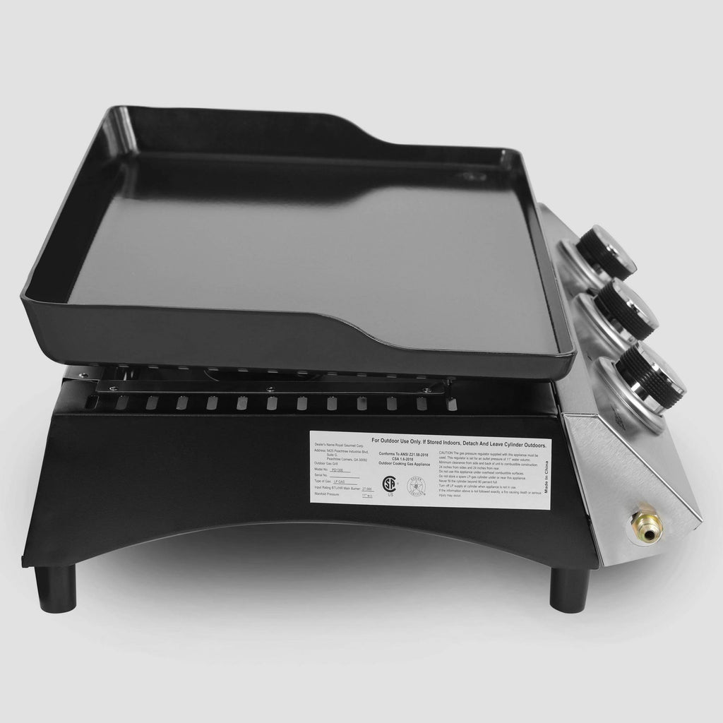 Portable 3-Burner Propane Gas Grill Griddle D284795