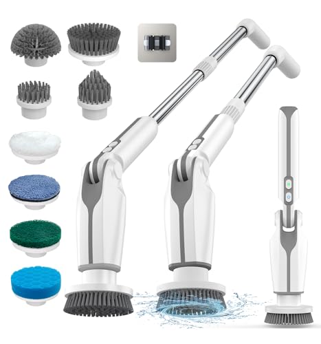 Electric Spin Scrubber with 8 Brush Heads and Long Handle R45094