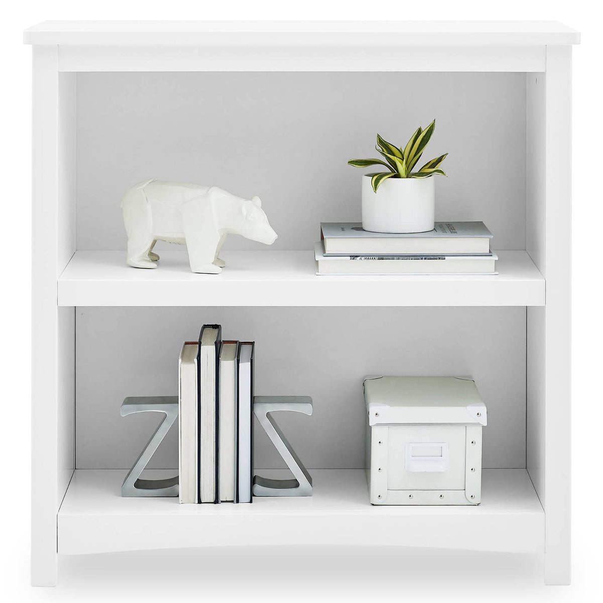 Bianca White 2-Shelf Bookcase L298838
