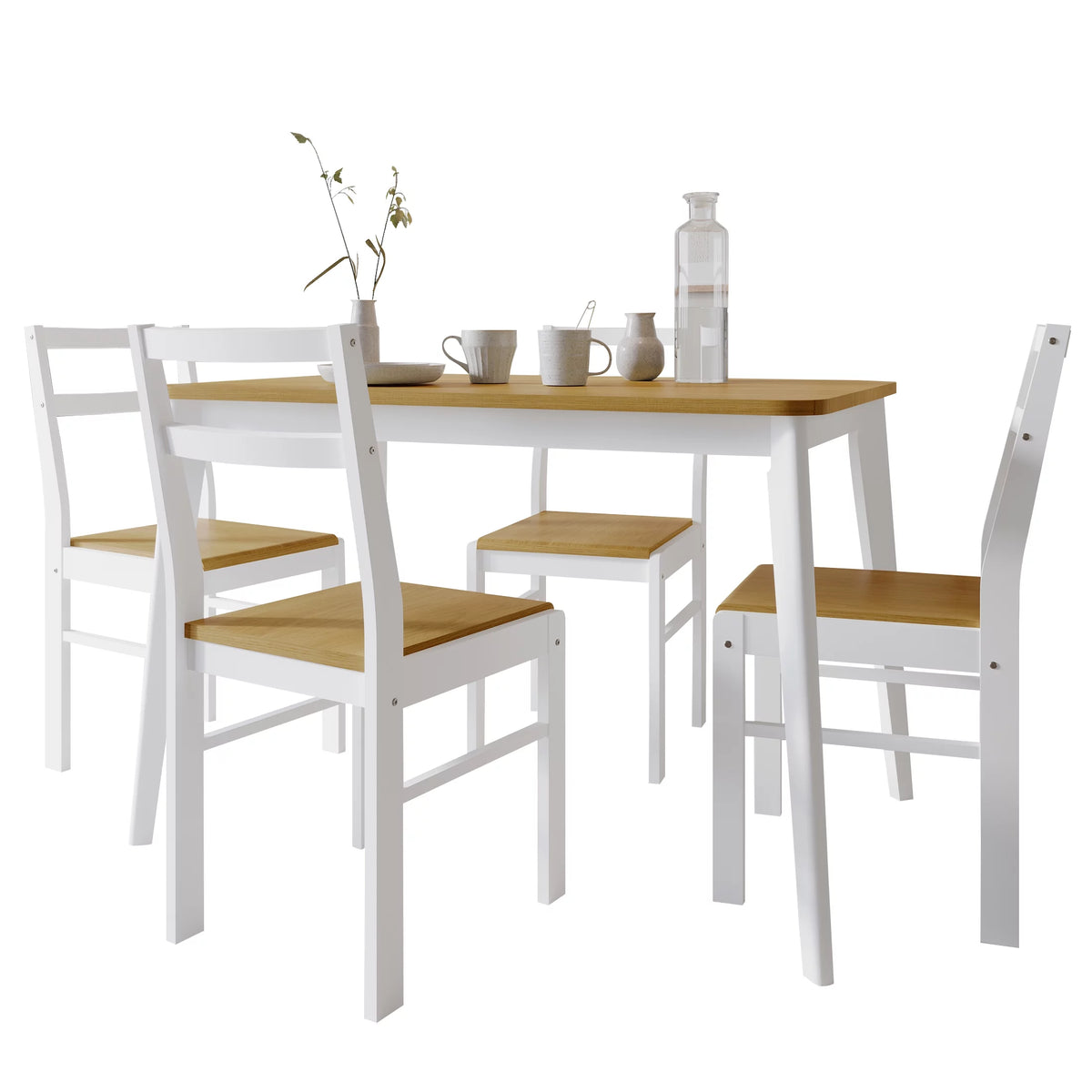 5-Piece Two Tone Wood Dining Table Set G60468