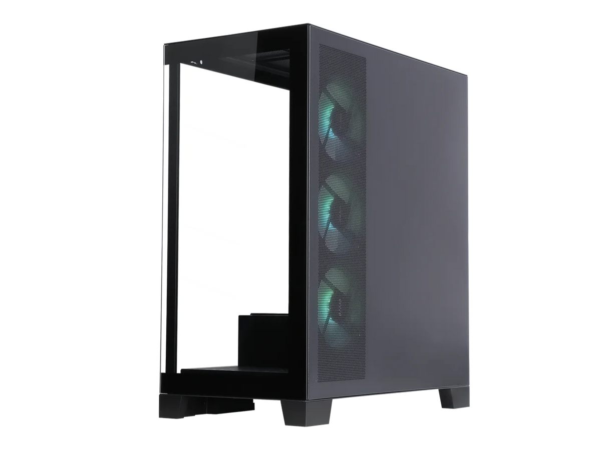 Black Dual USB3.0 and Type C Tempered Glass ATX Mid Tower Gaming Computer Case with 4 x 120mm ARGB Fans A11403