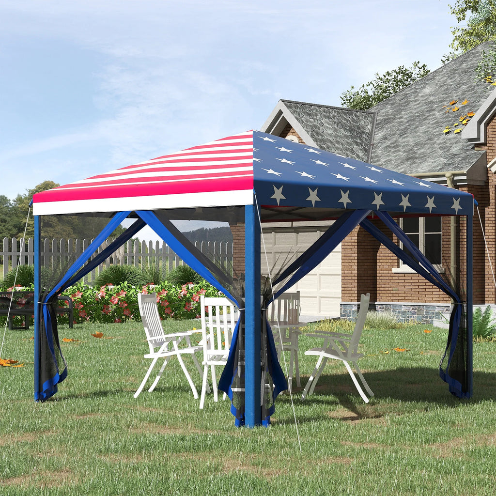 10' x 10' Pop Up Canopy Tent with Netting B970
