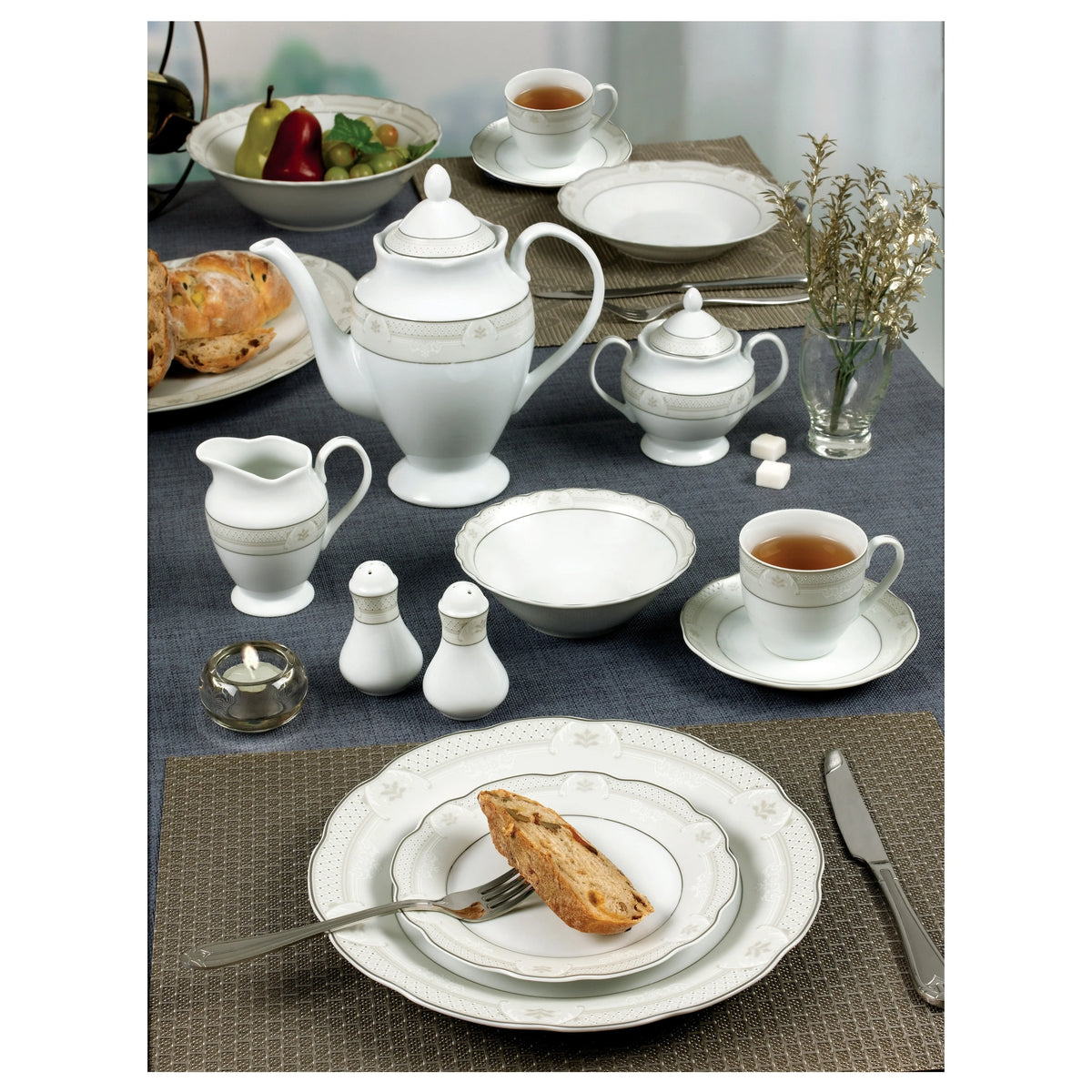 57 Piece Porcelain Dinnerware Set B4856