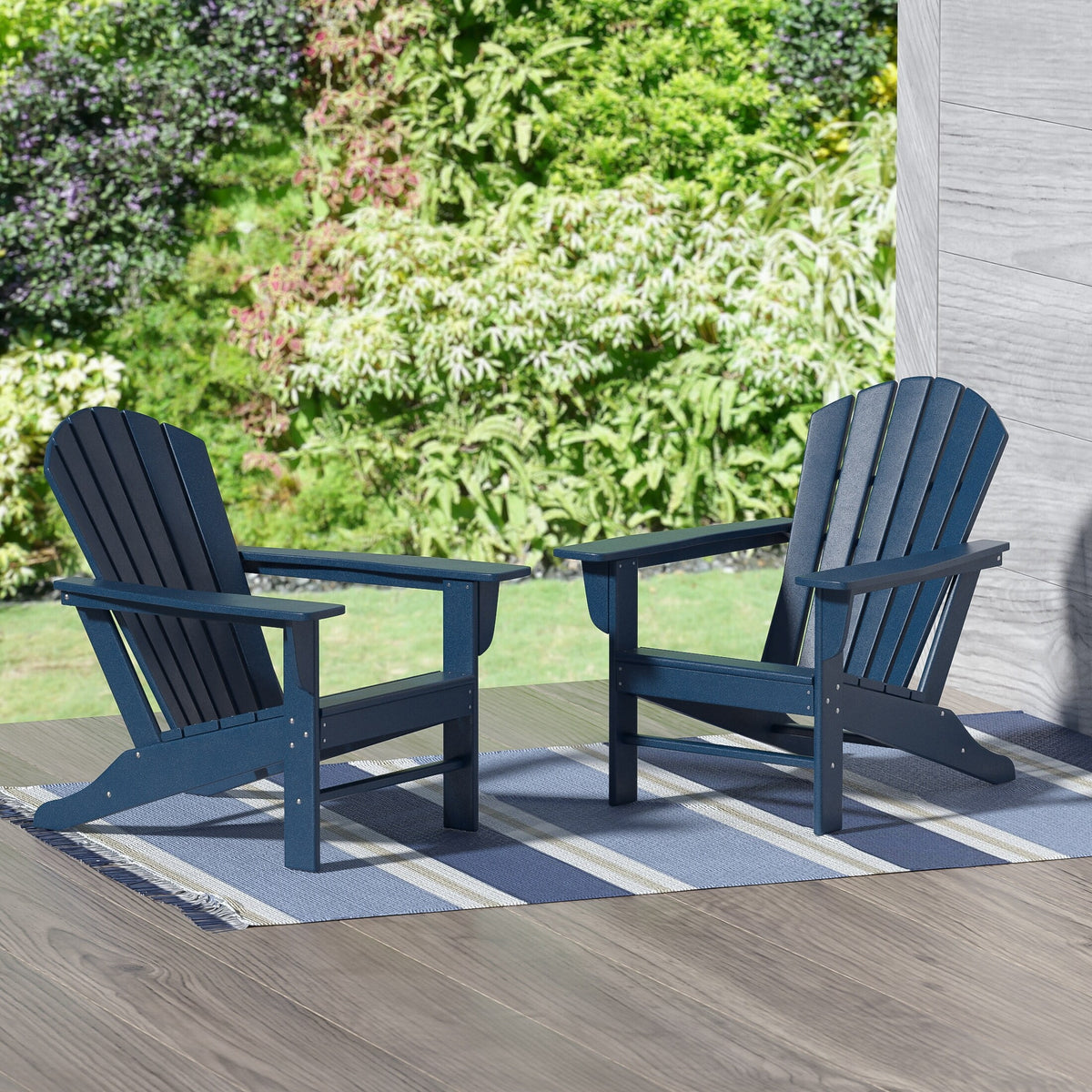 Red All Weather Poly Patio Adirondack Chair Set of 2 B202972
