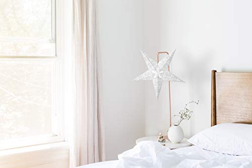 24 Inch White 3D 5-Point Paper Star Lantern E689571