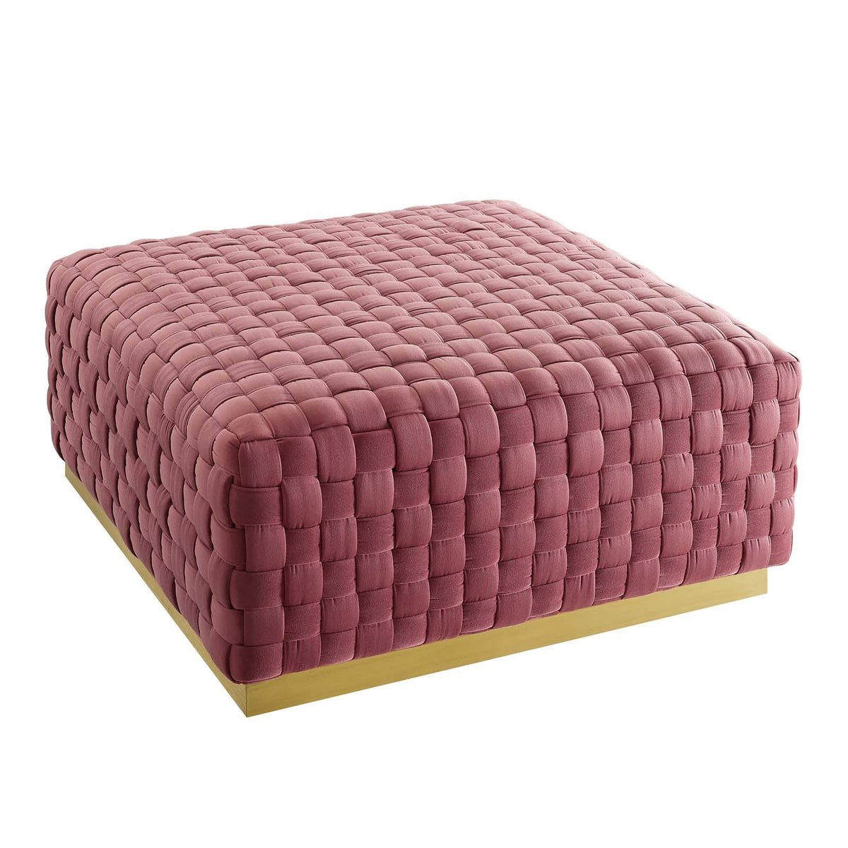 Gray Square Velvet Ottoman U184