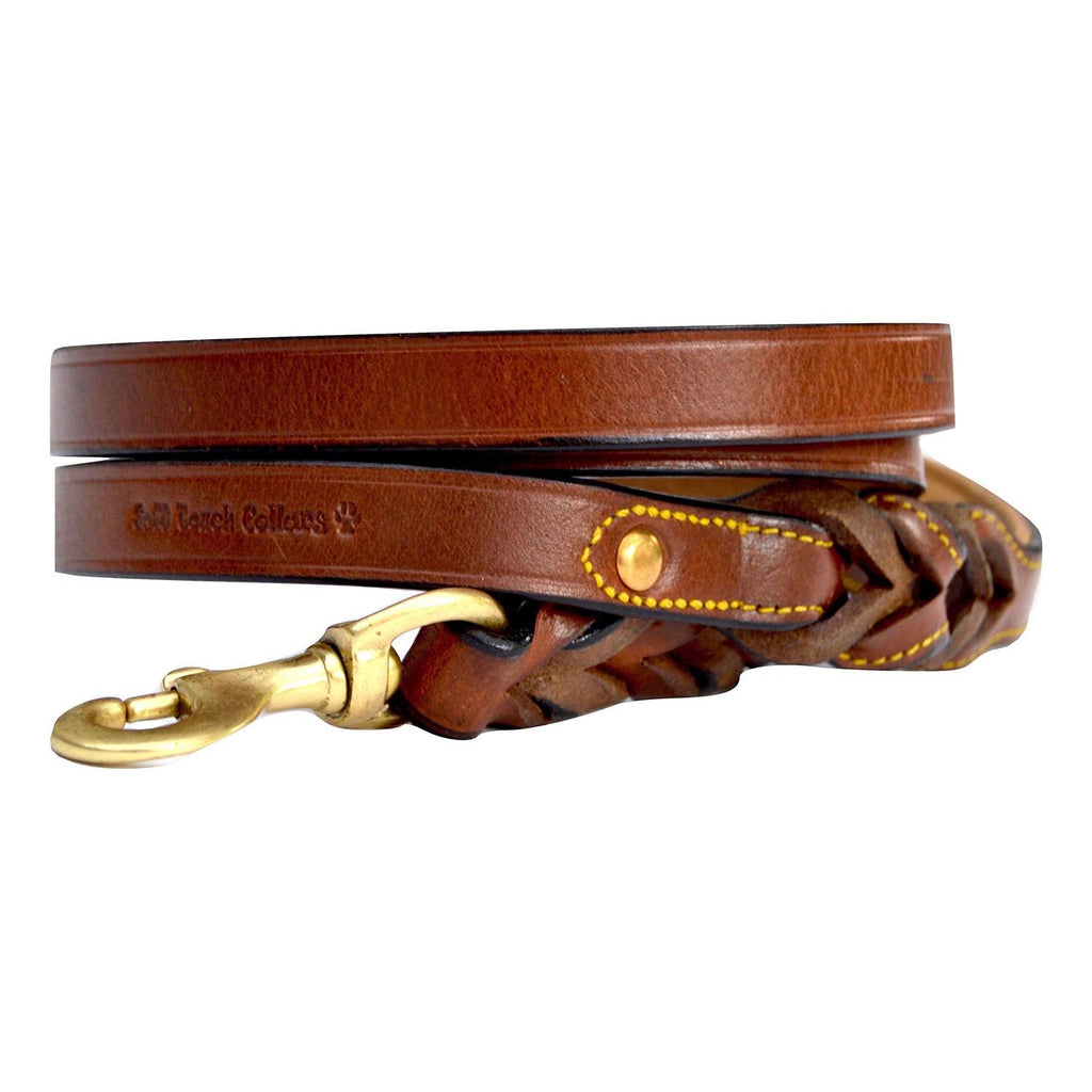 Leather Braided Dog Leash O123