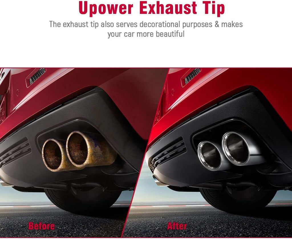2PCS 2.25 Inlet 3 Outlet 304 Stainless Steel Exhaust Tailpipe Tips K2976