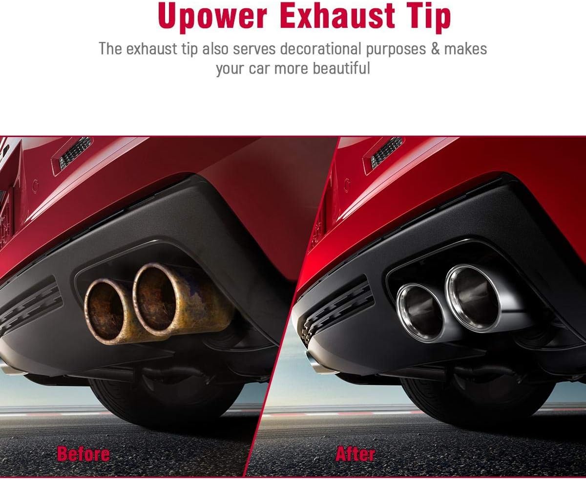 2PCS 2.25 Inlet 3 Outlet 304 Stainless Steel Exhaust Tailpipe Tips K2976