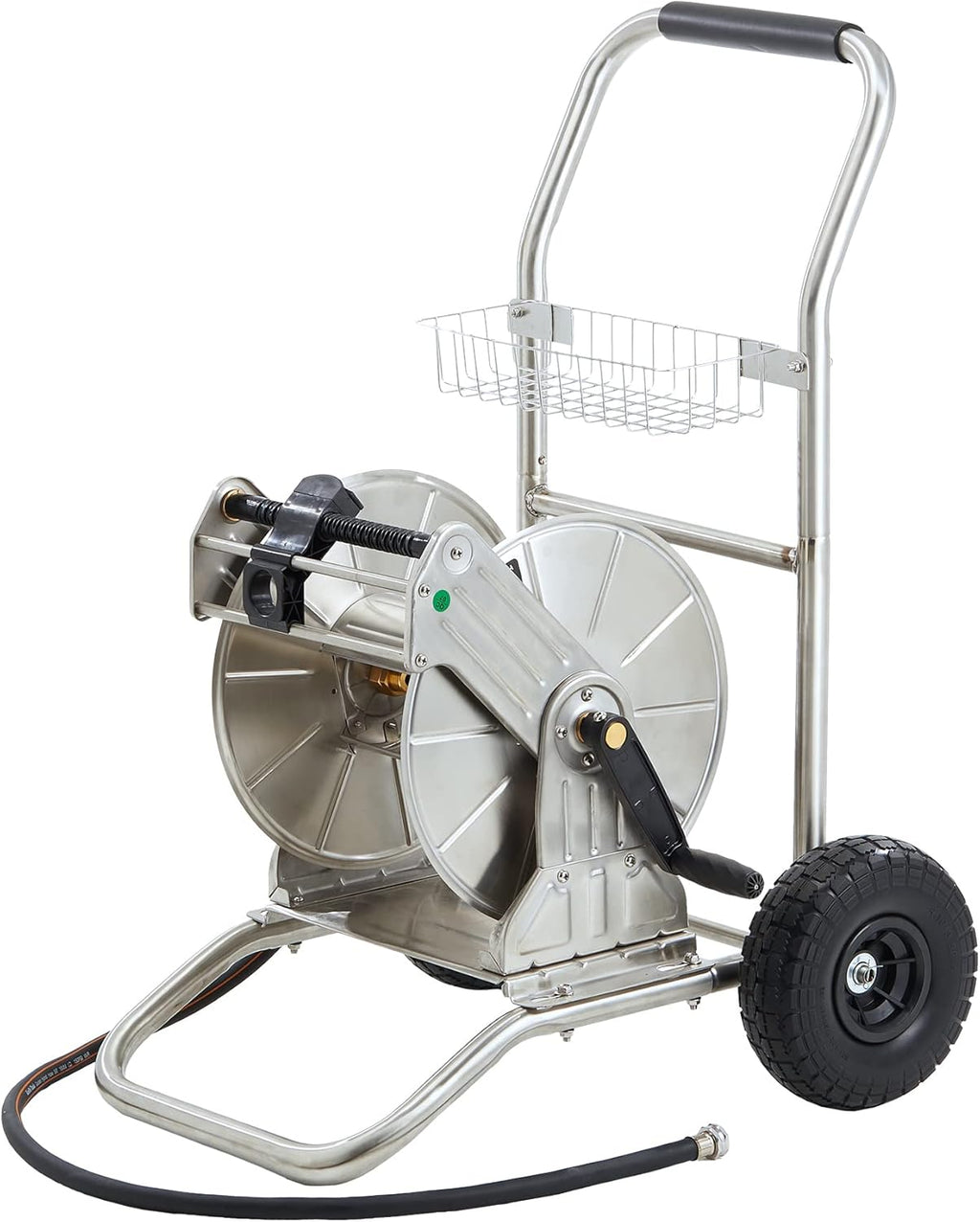 Stainless Steel Hose Reel Cart with Crank, 150-Feet 5/8 Hose Capacity G9537