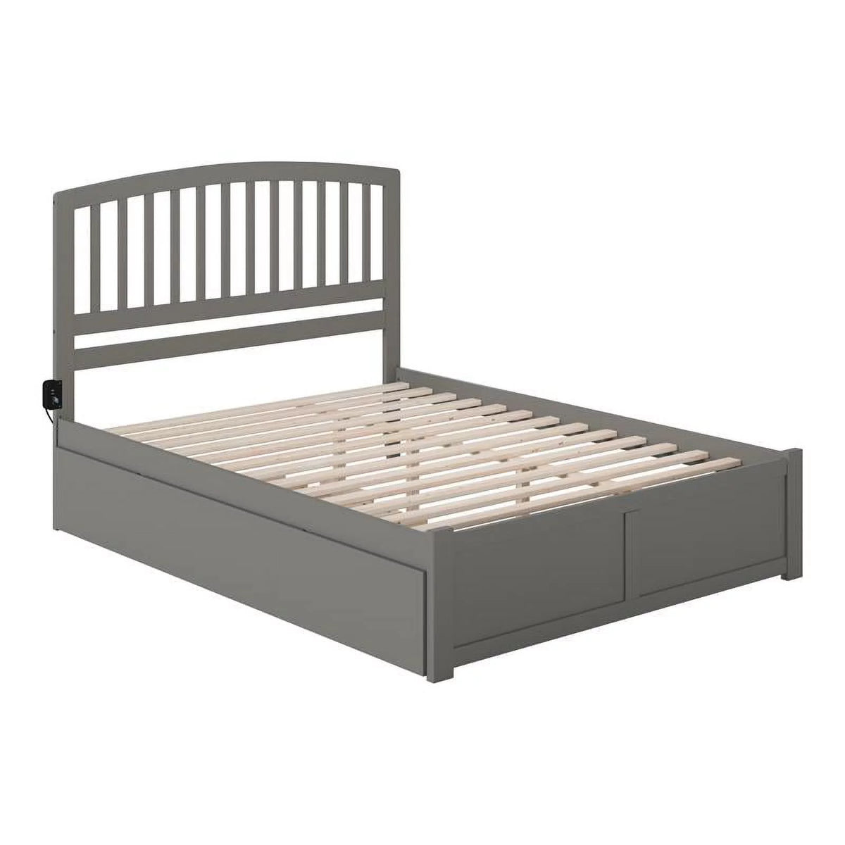 Gray Wood Queen Bed with Trundle G931