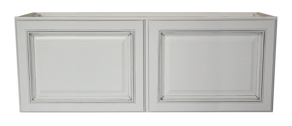 White 36" Wide 15" High Double Door Bridge Cabinet J708305