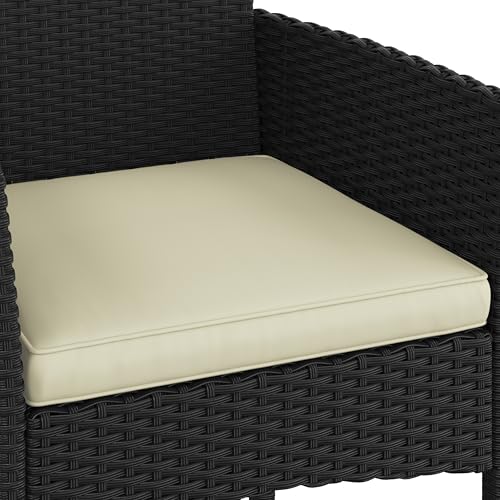 4 Pieces Rattan Wicker Patio Furniture Set with Cushion and Glass Table J981712