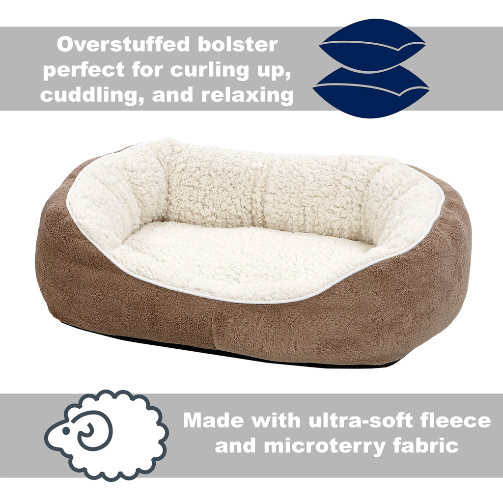 Ultra-Soft Fleece Dog & Cat Bed, Small, Brown O71593